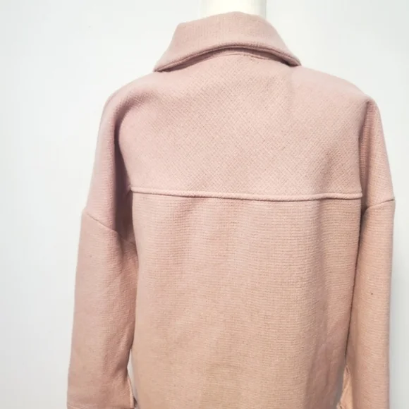 Design Lab Pink Textured Button-Front Jacket Shacket - Picture 4 of 5